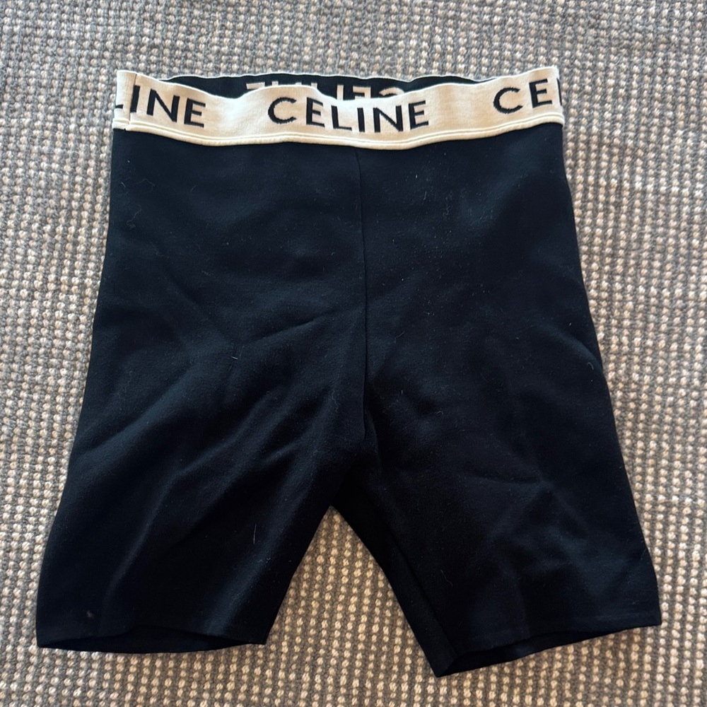 Celine Black Logo Waistband Shorts